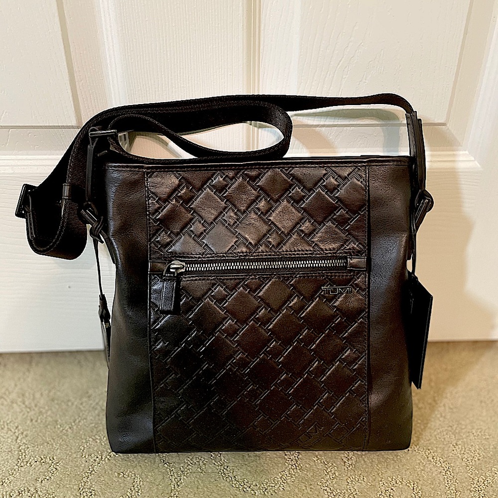 Tumi leather crossbody bag
